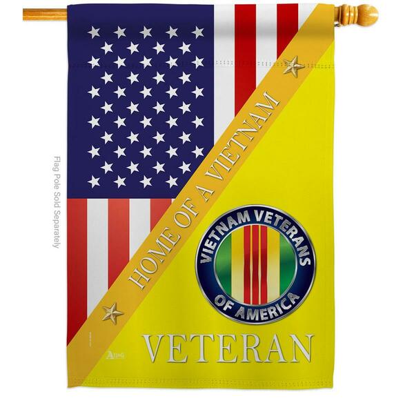 Guarderia 28 x 40 in. Home of Vietnam House Flag with Armed Forces Service Dbl-Sided Vertical Flags  Banner GU3858518